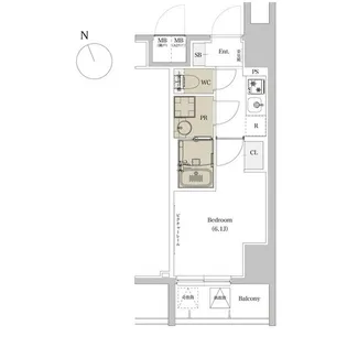 エスタート品川戸越Ⅱ【6階】の間取り