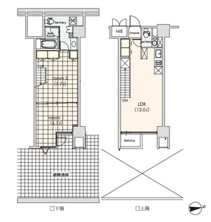 カスタリア芝公園【1階】の間取り