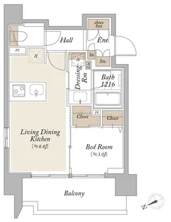 オーキッドレジデンス芝浦【9階】の間取り