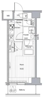 プレミアムキューブG西大井【8階】の間取り