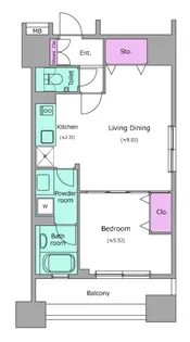 レジディア芝大門Ⅱ【11階】の間取り