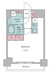 レジディア麻布十番Ⅱ【3階】の間取り