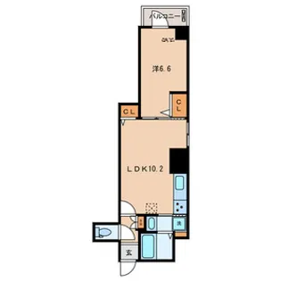 1LDKの間取り画像