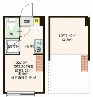東京都品川区大井6丁目【アパート】の間取り