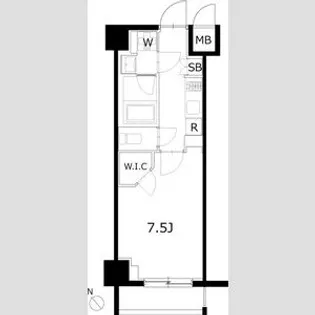 ケーディーエックスレジデンス豊洲【7階】の間取り