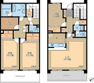 HF馬込レジデンス【0102号室】の間取り