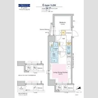 プラウドフラット虎ノ門【2階】の間取り