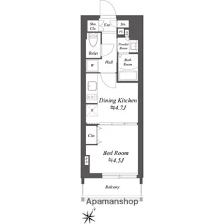 ブランシエスタ北品川【8階】の間取り