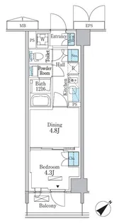 パークアクシス品川南大井パークフロント【1階】の間取り