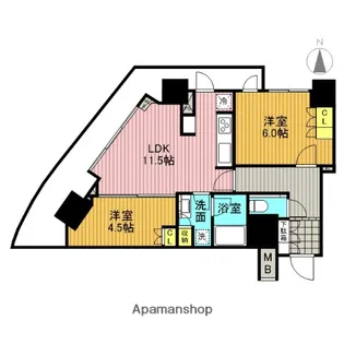 パークコート乃木坂ザ・タワー【1601号室】の間取り