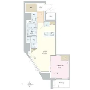 ロイジェント山王【7階】の間取り
