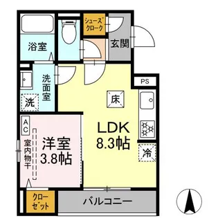 D PAINA KANNON【1階】の間取り