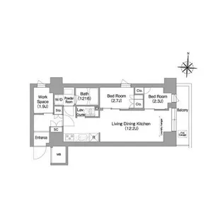 コンフォリア・リヴ南品川【10階】の間取り