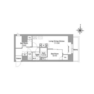 コンフォリア・リヴ南品川【8階】の間取り