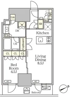 ザ・パークハビオ大森山王【2階】の間取り