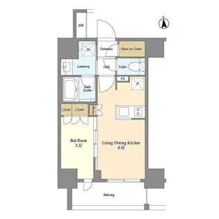 シーズンフラッツ大森北【5階】の間取り