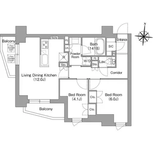 プラネソシエプラス旗の台【3階】の間取り