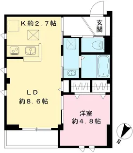 BLAN CUBE 戸越公園【101号室号室】の間取り
