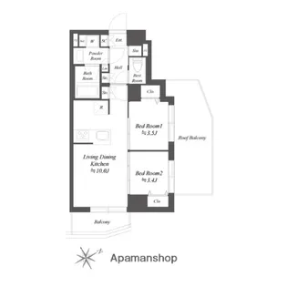 ブランシエスタ品川大井町パークエッジ【5階】の間取り