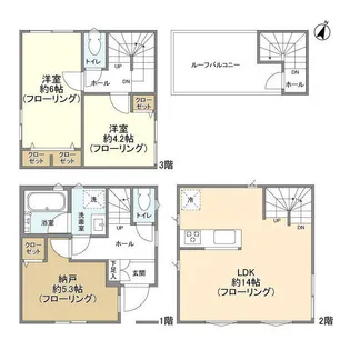 東京都大田区西蒲田6丁目【一戸建】の間取り