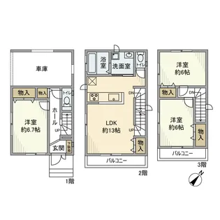 神奈川県川崎市川崎区昭和2丁目【一戸建】の間取り