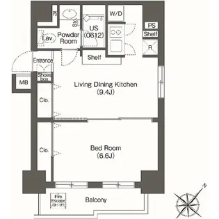 ユーレジデンス高輪台【4階】の間取り