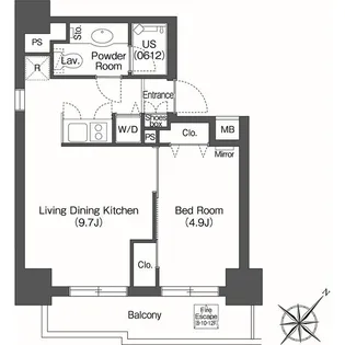ユーレジデンス高輪台【2階】の間取り