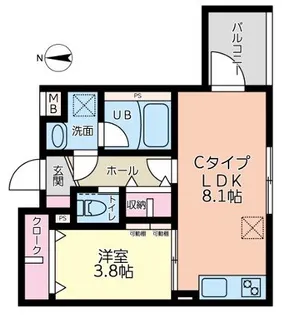 アストランセ【402号室】の間取り