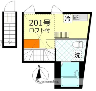 プリ—ムス品川【201号室】の間取り