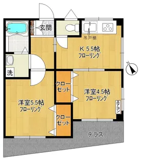 第2メゾン上原【1階】の間取り