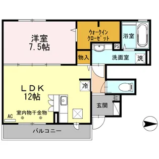 グラシア【101号室】の間取り