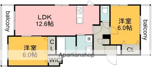 MAISON MONREVE【202号室】の間取り