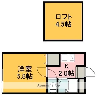 リヴィエール調布【107号室】の間取り