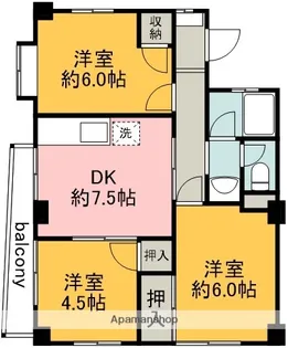 下石原プラザ【3階】の間取り