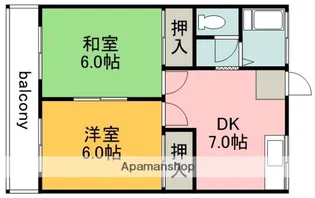東京都調布市下石原3丁目【アパート】の間取り