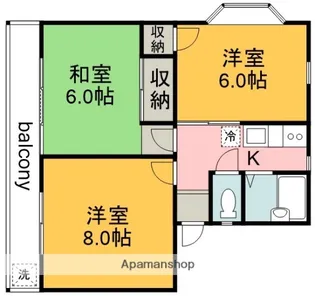東京都調布市深大寺北町6丁目【アパート】の間取り