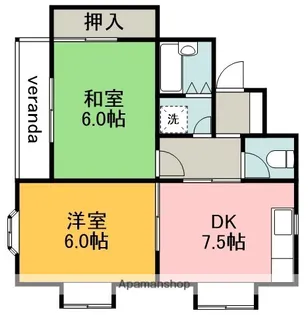サンハウス【2階】の間取り