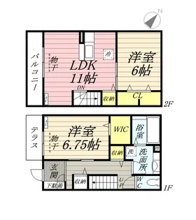 東京都調布市深大寺東町4丁目【テラスハウス】の間取り