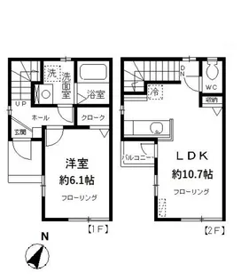 東京都杉並区下高井戸3丁目【テラスハウス】の間取り