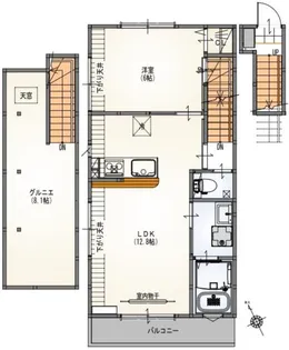 サンライズ聖蹟桜ヶ丘【2階】の間取り