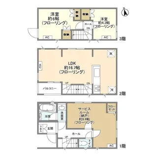 東京都調布市多摩川2丁目【一戸建】の間取り