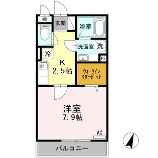DーROOM堀之内【2階】の間取り