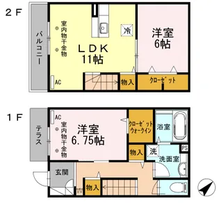 東京都調布市深大寺東町4丁目【テラスハウス】の間取り