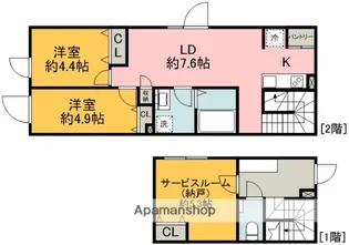 COEUR BLANC八幡山【105号室】の間取り