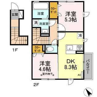 クレールコート【202号室】の間取り