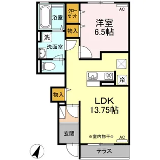 ロワイヤルコーポ【1階】の間取り