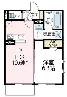 ヴァローレⅤ【101号室号室】の間取り