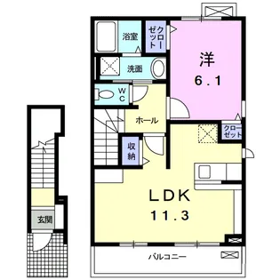 ラ ソレイユ ジョーヌ【2階】の間取り