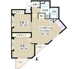 ジーリョ自由が丘【4階】の間取り
