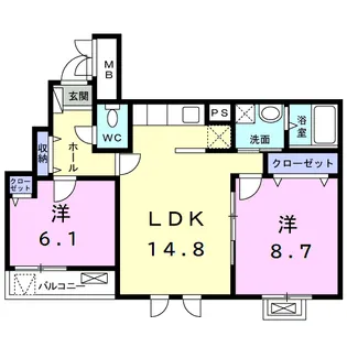アンジュール登戸【3階】の間取り